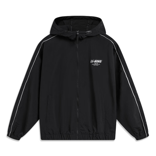 
Li Ning (LI-NING) lotus leaf windbreaker jacket for men and women same style waterproof sunscreen clothes for summer thin outdoor reflective jacket jacket black [Nylon UPF50+]AFDU695-1 L