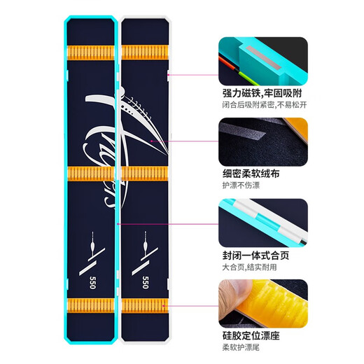 Xiaofengxian multifunctional float box ABS double-layer lengthened and widened large-capacity float line box anti-fall and pressure-resistant fish float storage box Blue and white ABS float box 55CM large-capacity ABS anti-fall box