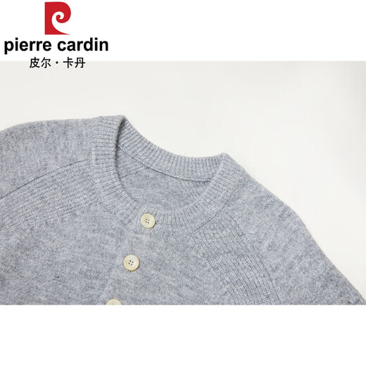 Pierre Cardin heavyweight thickened Henry collar sweater men's autumn and winter lazy style sweater casual versatile top Brown Coffee S