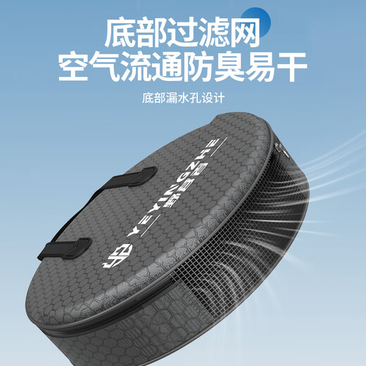 Camper thickened forged carbon pattern round fish protection rubber coated anti-hanging quick-drying special fishing net bag for wild fishing 35cm 1.6m <Aluminum alloy edge>