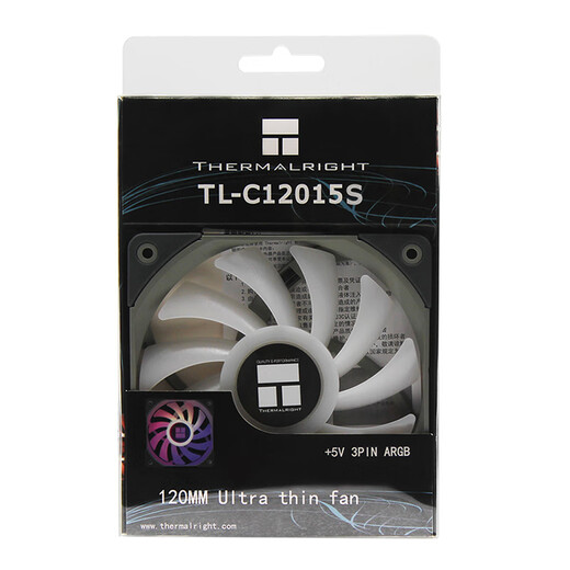 利民Thermalright TL-C12015W-S ARGB机箱5v幻彩风扇12cm薄款风扇白色 TL-C12015S【两只装+4针1分3线】