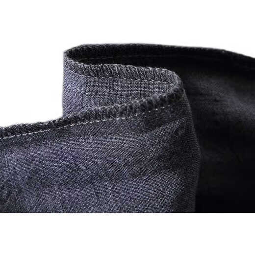 Jingkongtan retro cotton and linen short-sleeved T-shirt men's thin loose summer new men's cotton and linen stand collar half-sleeved top casual trend gray black 2XL