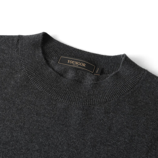 YOUNGOR sweater men's autumn and winter young men's sweater round neck sweater wool blended fabric sweater dark gray VYHR619968CBA L (105)