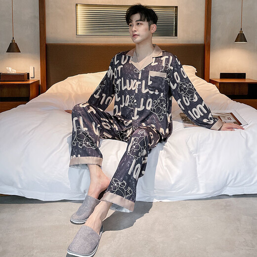 Ace Diane Fenxiang Shiyuan Trian 2023 new couple pajamas for men and women Xia Bingsi high-end casual large-size internet celebrity 723 black tutu bear L