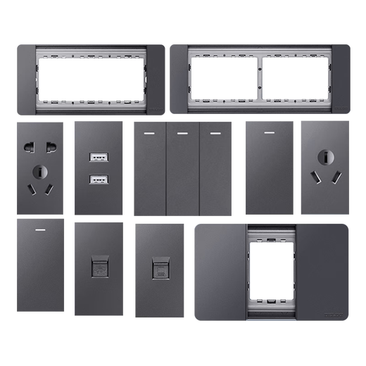 118 Typ 691 Starry Sky Grey Switch Modul Panel Multi-Loch-Switch-Socket-Modul Randfreier Kombination Computer-Modul