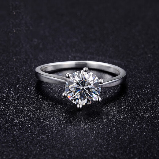 AVHE platinum diamond ring Saturday claw waist classic ring for women cultivated diamond PT950 wedding platinum gift for Chinese Valentine's Day Saturday claw platinum ring + moissanite 50 points