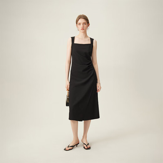 Fan Silan French temperament fashionable design sleeveless dress for women in summer 2024 new 24FS12128 temperament black XL