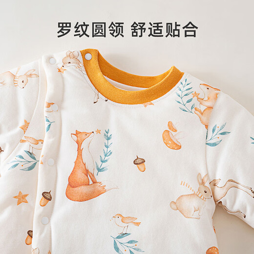 Shubeiyi baby clothes newborn jumpsuit one-year-old baby clothespin cotton boys and girls full moon crawling clothes forest 80