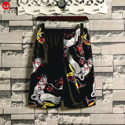 
Siluan Chinese style shorts men's thin crane retro Japanese style miraculous five-quarter pants trendy beach pants 2025 9923 white XL 135Jin [Jin equals 0.5 kg] about