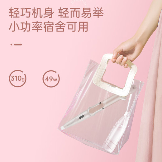 CONFU curling iron mini electric splint straight and curling dual-purpose perm iron fluffy bangs clip straight plate curling hair straightener dormitory KF-535 pink negative ion style