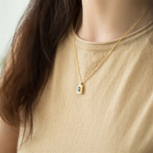 Haikai Necklace Women's Royal Sapphire Necklace Luxury Jewelry Chinese Valentine's Day Birthday Gift for Wife and Girlfriend Royal Sapphire Necklace (Main Stone Approximately 60 Points/Selected Immaculately)