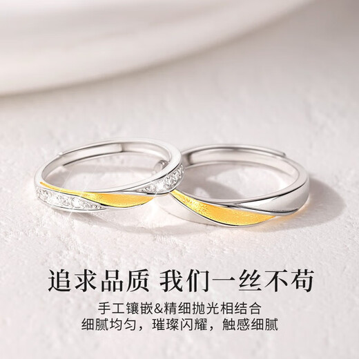 Dirholl PT950 platinum ring for couples to fall in love together, a pair of rings to express love and a proposal ring, 520 Valentine's Day gift for girlfriend, light luxury model, Mobius ring, without engraving