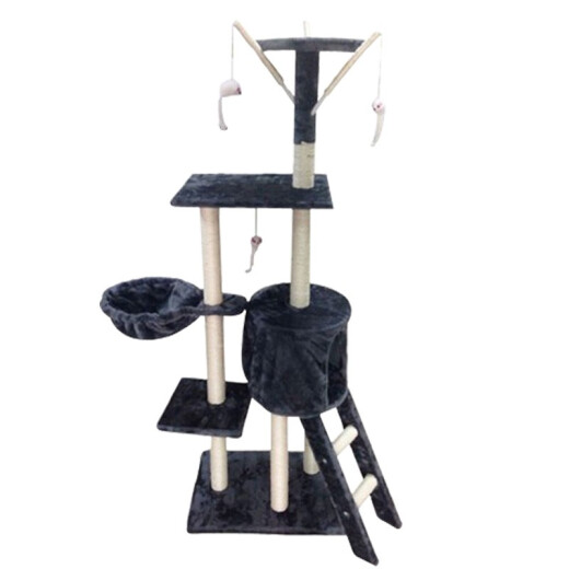 Meiyue pet cat climbing frame cat nest cat tree Tongtian column integrated scratching board multi-layer jumping platform scratching column cat toys sisal nest supplies 1.38 meters beige multi-layer cat climbing frame