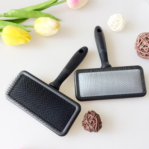 DELIGHT (DELIGHT) Maleficent pet needle comb cat and dog comb, hair-pulling comb, Teddy knotting comb, Bichon fluffy special comb Maleficent - (hard needle) - size M - pink