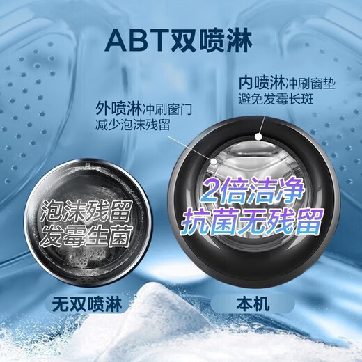 海尔9KG纤美14126超薄一级变频巴氏除菌525大桶径家用滚筒洗衣机 XQG90-HBD14126L【洗烘一体9KG】