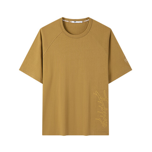 
Seven Wolf [wear-resistant and breathable] short-sleeved T-shirt men's summer new round-neck pure cotton men's top 702 (dark apricot color) XL 180/100A