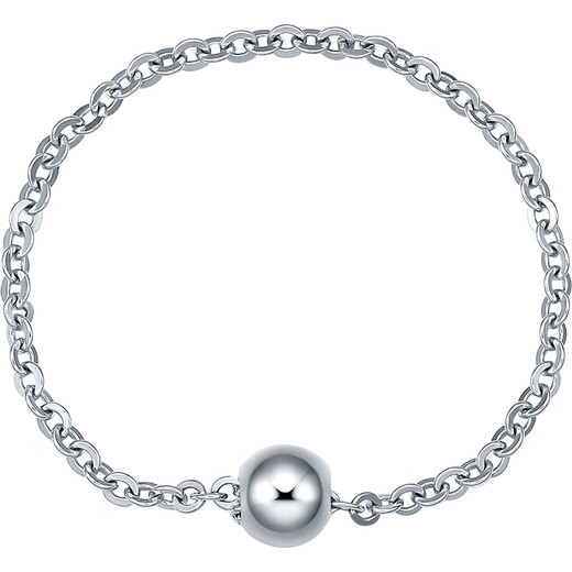 Saturday Fortune PT950 platinum ring for women with small gold bead chain and tail ring B018506 No. 14 birthday gift