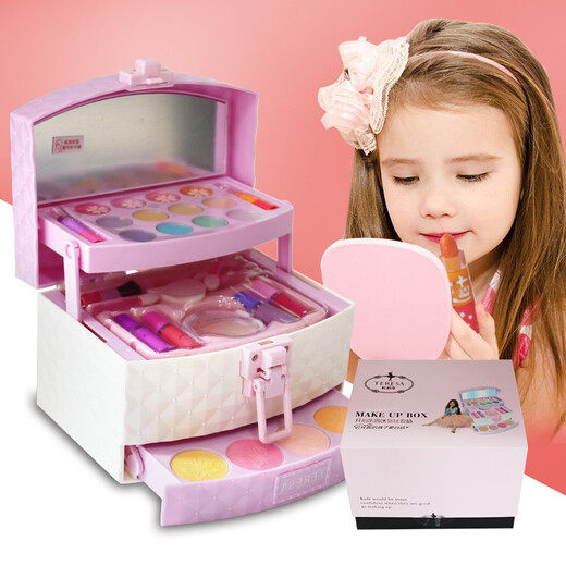 Du Lisha Kinderprinzessin Kosmetik Make -up Little Girl Performance Special Make -up Box Set Baby Geburtstag Geschenkspielzeug du Lisha Happy Paradise Make -up Box