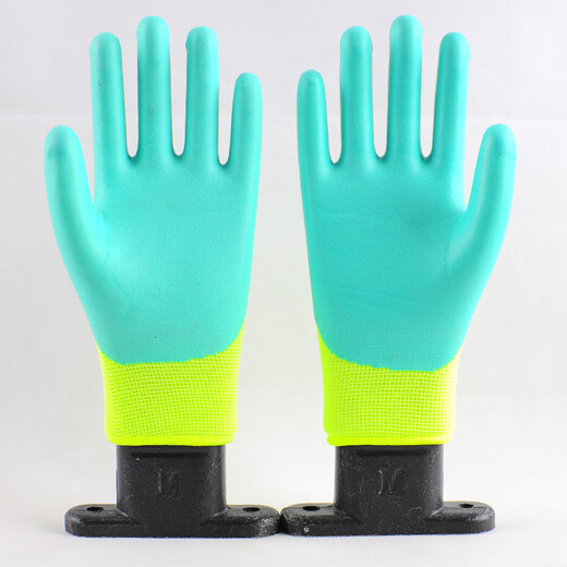 Atmungsaktives König #989 Schaum Latex Anti-Schlupf-Arbeitskomfort Arbeit Handschuhe tragen resistente kleber imprägnierte halbhangende Arbeit, die Männer klettern, um atmungsaktiven König zu klettern #9893 Dual Experience Paket L.
