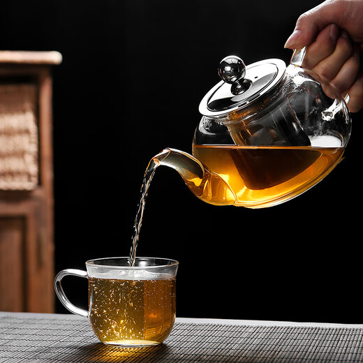 Yafeng stainless steel filter thickened heat-resistant glass tea water separation teapot electric ceramic stove heated glass tea set single pot 600ml