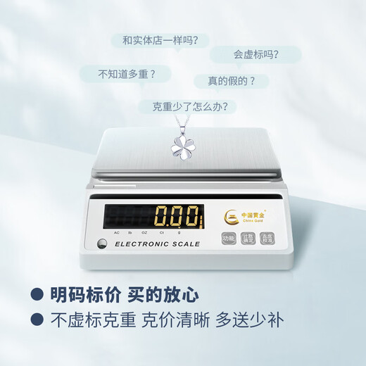 China Gold (CHINA GOLD) four-leaf clover PT950 platinum necklace women's platinum pendant birthday gift for girlfriend and wife platinum four-leaf clover pendant free silver chain souvenir