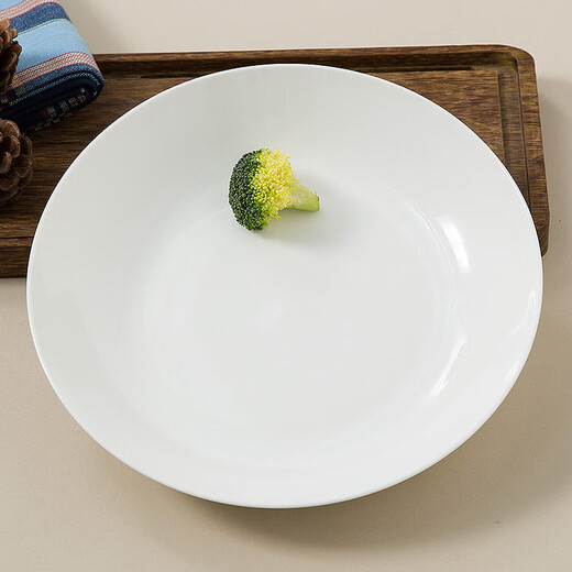 Sky Top bowls, plates, ceramic bone china tableware set, household housewarming rice bowls, plates, 4 servings, pure white, 8 pieces