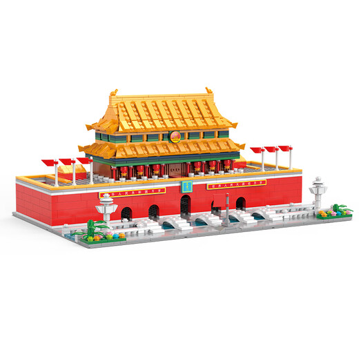 
Height-gathered building blocks COGO Tiananmen Hall of Prayer for Youth, the historical building model of the Yellow Crane Tower Children's birthday gift wisdom assembly building block toys Tiananmen-15909