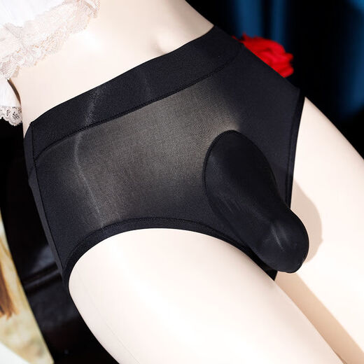 Sexy underwear, autumn and winter men's underwear, sexy set, high elastic briefs, mid-waist smooth and shiny stockings, physiological underwear for men, skin color, closed cover, 100-180Jin Jin equals 0.5 kg