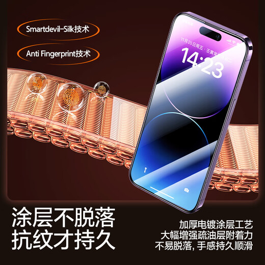 闪魔 适用苹果钢化膜iphone手机膜高清抗指纹防爆防摔保护膜 【加强版】2片+神器 苹果iPhone14ProMax