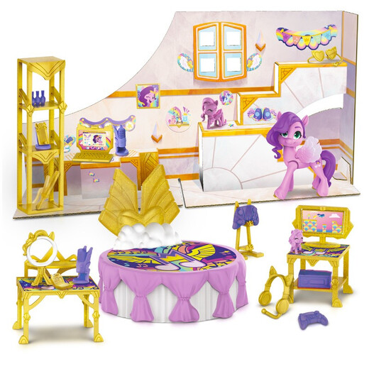 【8成新】小马宝莉(My Little Pony) 儿童宝宝小女孩玩具玩偶娃娃生日礼物礼盒 新世代 琪琪 梦幻场景套装F3883
