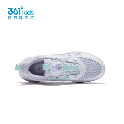 361 children's shoes girls children's sneakers knob button summer new large mesh breathable running shoes mid-to-big children's casual shoes 361 degree white/light pink purple/sprouted green 36