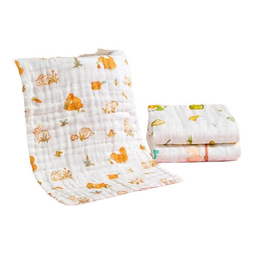 Aibedira Baby Square Square Nou nouveau-né super doux coton salive serviette bébé serviette de visage spécial fournitures pour enfants serviette à gaz 6 couches 99% antibactériens 3 pièces - Aile Adventure 30 * 50cm