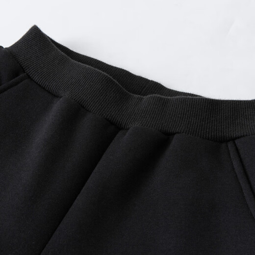 Mini Bala mini parent-child jumping pants for boys and girls autumn and winter fleece trousers black 90001 140