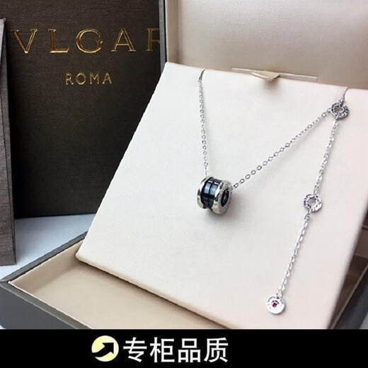 KLUCK Gold Store Model S925 Silver Little Red Man Necklace for Women with Small Waist Charity Model Non-Fading Black Ceramic for Men and Women Little Red Man Ceramic Necklace (White Gold)