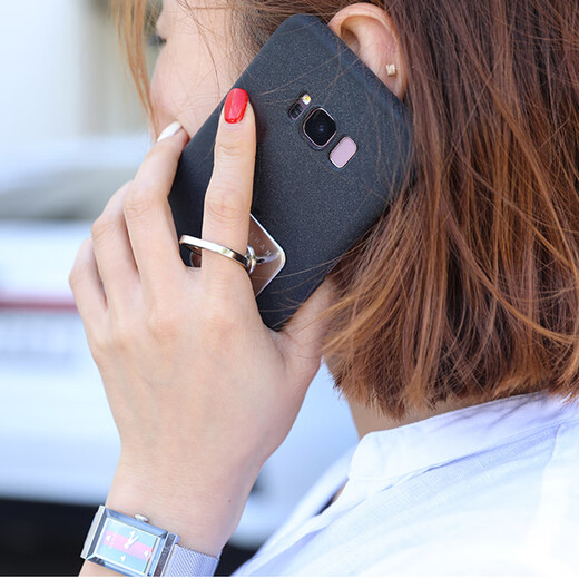 Holding mobile phone holder finger ring buckle metal stainless steel high quality men's personalized creative desktop support frame mobile phone case finger ring mobile phone buckle support live broadcast finger buckle female ring finger buckle [high quality] silver-1 package