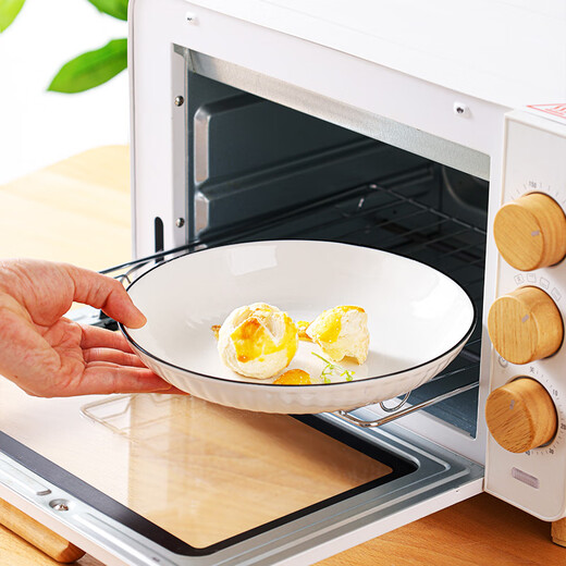 Chuanqi ceramic tableware 12-piece bowl and plate set underglaze color tableware set dish set microwave oven simple black line vertical pattern