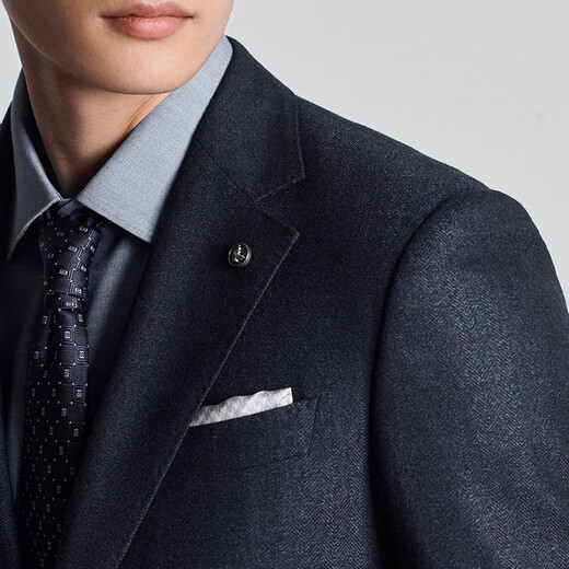 Angel Bird Micro Suede Suit (Top) Men's Formal Single Slit Wool Suit KEBB246041U Blue 50A