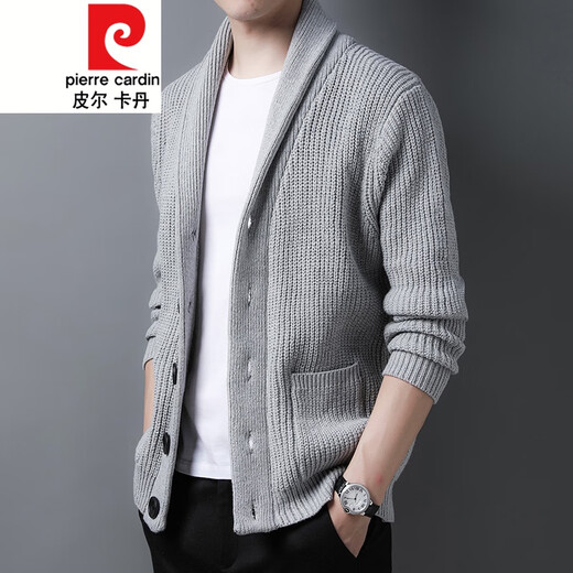 皮尔卡丹（pierre cardin）开衫毛衣男外套秋冬季大码青果领宽松休闲羊毛针织衫春装针织衫毛 FMS-2531-绿色 M