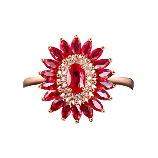 HEEKAIYI Ring Women's Pigeon Blood Ruby Ring Luxury Jewelry Chinese Valentine's Day Birthday Gift for Wife and Girlfriend <Supports Customization>