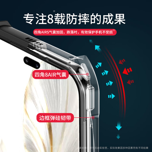 Xundi Applicable to Honor 100 Mobile Case 100 Pro Airbag Anti-fall Protector Lens Fully-included Ultra-thin Silicone Transparent Magnetic Stent Case Honor 100 [Cool Black Laser Pattern] Anti-fall Certification