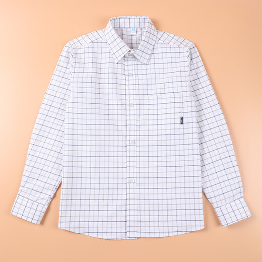 Xiangguotu children's plaid short-sleeved shirt summer pure cotton school uniform tops boys and girls casual shirts for middle-aged and older students class uniforms boys plaid long-sleeved shirts 140cm