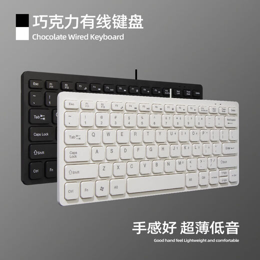 Clavier externe ultra fin pour ordinateur portable chocolat 12 pouces 78 touches adapté au clavier d'ordinateur Apple Winds interface USB blanc