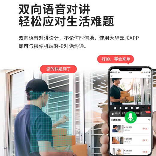 dahua大华无线监控器360度无死角带夜视摄像头家用室内语音双摄1000万全景旋转云台球机DH-H10B-E2
