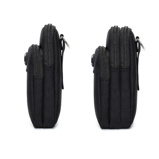 Swiss sergeant knife belt belt bag vertical mobile phone bag waist bag men's new multi-layer construction site work bag black three layers + arm strap