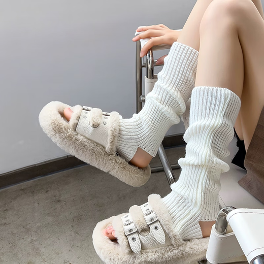 Duwek Yoga Dance Socks Piles of Socks Pilates Practice Warm Knitted Long-Tube Fitness Calf Leg Guards