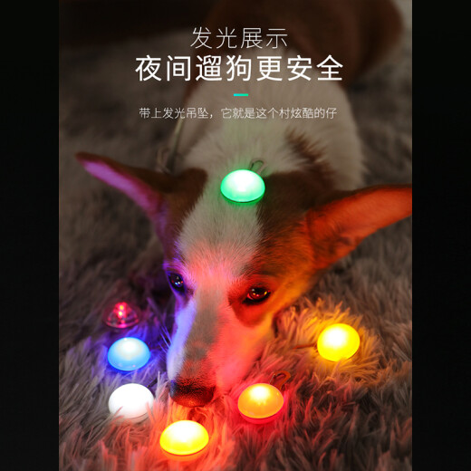 Youfan Meng Pet LED Dog Luminous Pendant Luminous Anti-lost Lamp Dog Tag Cat Bell Night Dog Walking Lamp Yellow