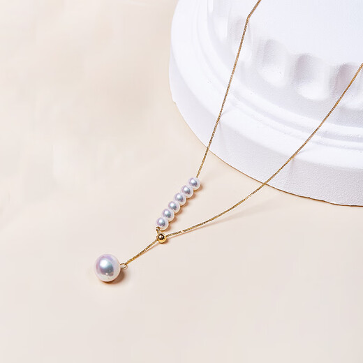 玹显海水珍珠项链人鱼泪多珠款彩凛天女Y锁骨链3585 链
