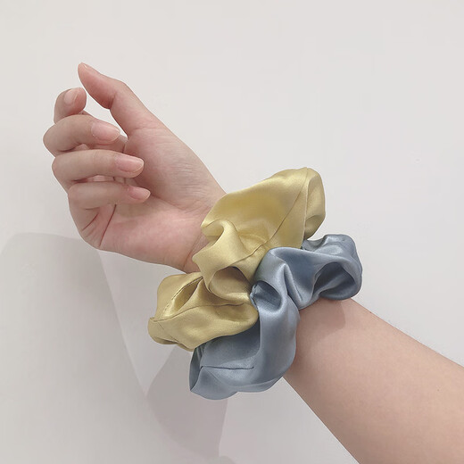 Jinsanta Silk Hairband Sweet Hair Tie Hairband Large Light Mist Blue 1 pc