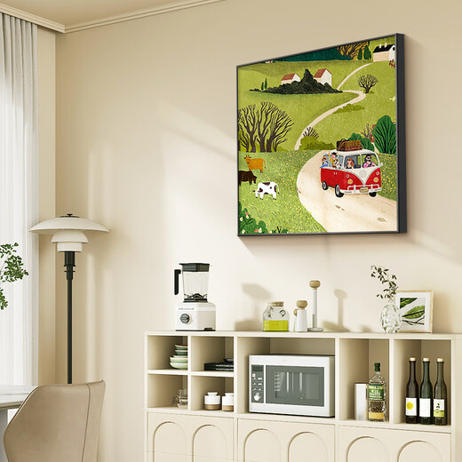 Long time no see, picturesque green entrance decoration painting, Nordic style entry entrance cabinet, living room display, high-end bedroom hanging painting