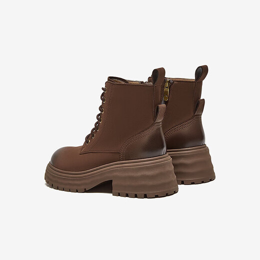 BESTOU WINTER-Einkaufszentrum Neue Schaffellstiefel dick-locked funktionierende braune Martin Boots Frauen schrubben kurze Stiefel UKG01DD4 TEEPS Kaffee UKG01DD4 40